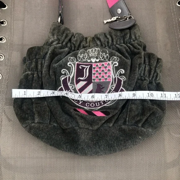 Juicy Couture Vintage 2002 Gray and Pink Velour Bag - Picture 10 of 16